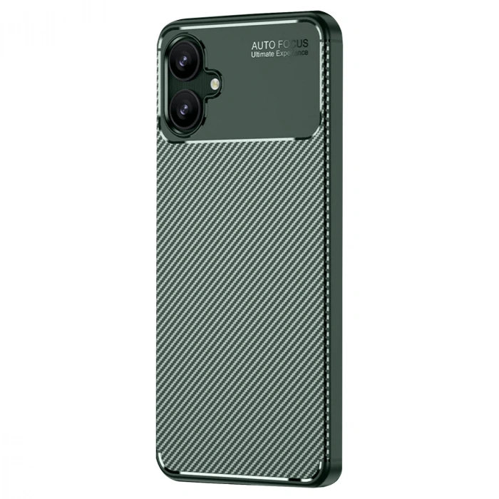 Samsung Galaxy A06 Kılıf Auto Focus Karbon Kapak - Koyu Yeşil