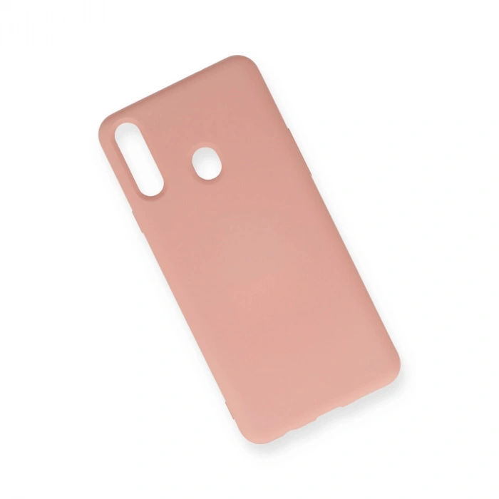 Samsung Galaxy A20s Kılıf Nano İçi Kadife Silikon - Pudra