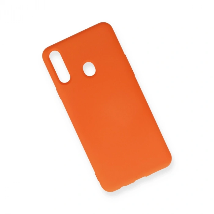 Samsung Galaxy A20s Kılıf Nano İçi Kadife Silikon - Turuncu