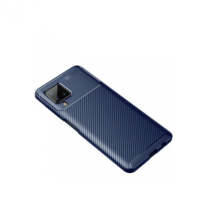 Samsung Galaxy A22 Kılıf Auto Focus Karbon Kapak - Lacivert