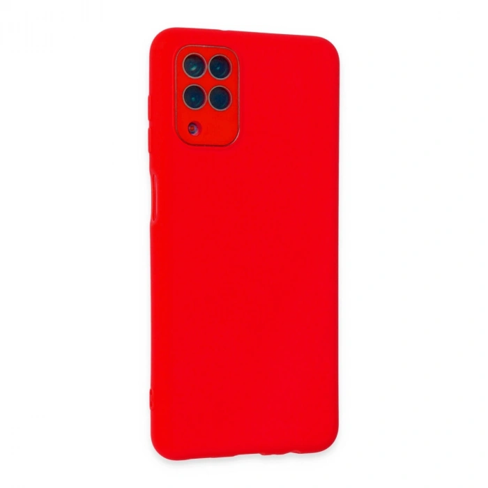 Samsung Galaxy A22 Kılıf Lansman Glass Kapak - Kırmızı