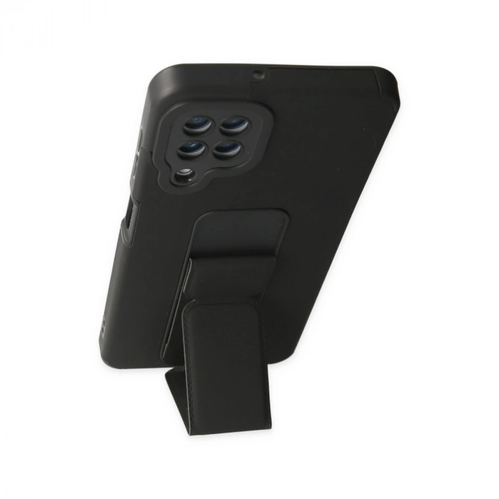 Samsung Galaxy A22 Kılıf Mega Standlı Silikon - Siyah