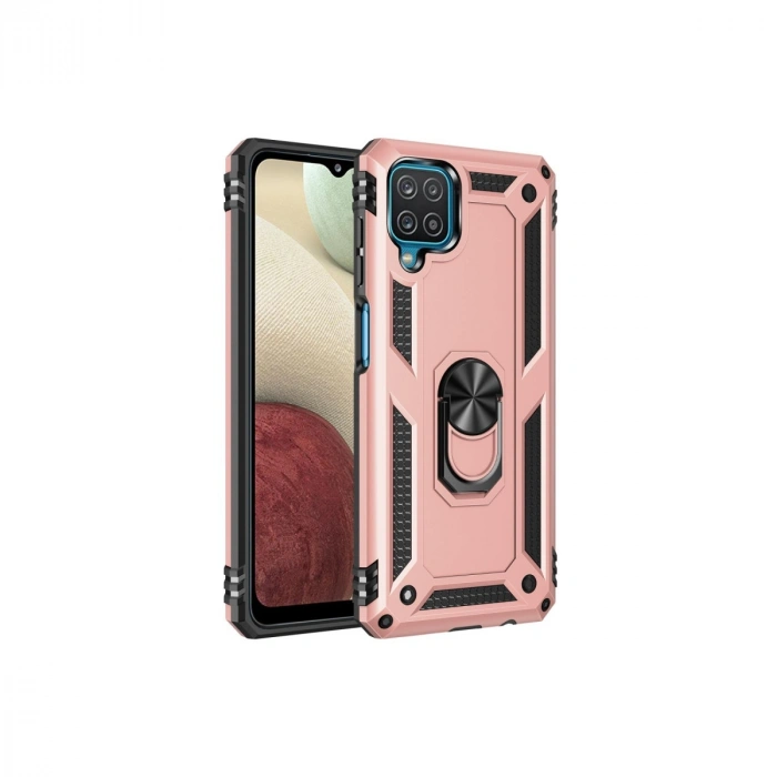 Samsung Galaxy A22 Kılıf Sofya Yüzüklü Silikon Kapak - Rose