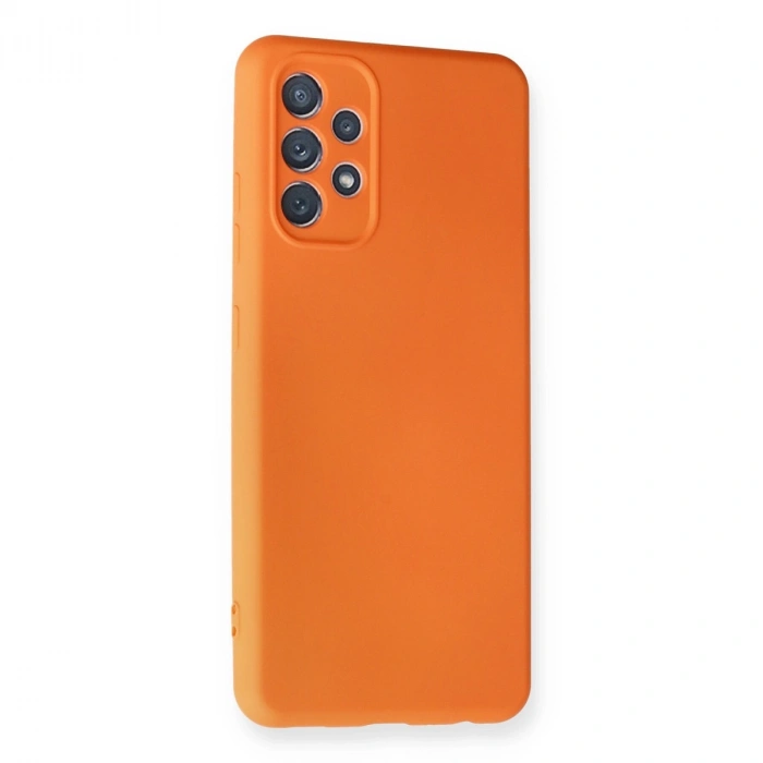 Samsung Galaxy A32 Kılıf Nano İçi Kadife Silikon - Turuncu