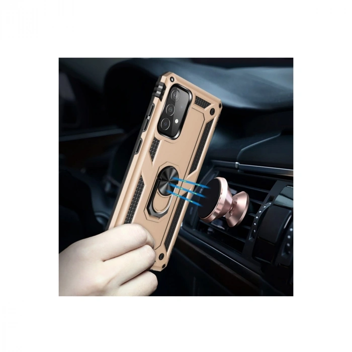 Samsung Galaxy A33 5g Kılıf Sofya Yüzüklü Silikon Kapak - Gold