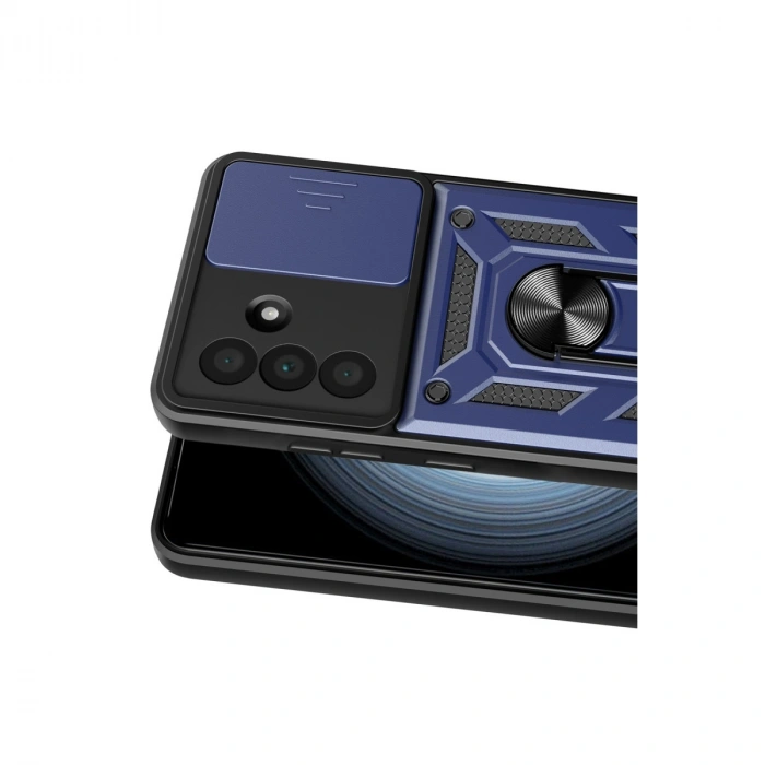 Samsung Galaxy A37 5g Pars Lens Yüzüklü Silikon - Lacivert