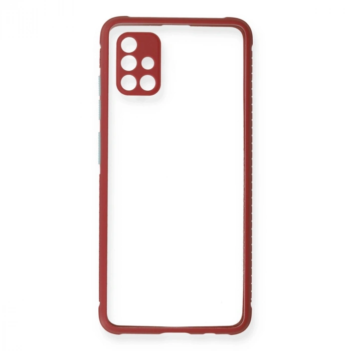 Samsung Galaxy A51 Kılıf Miami Şeffaf Silikon - Fuşya
