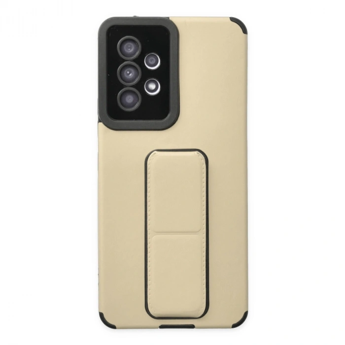 Samsung Galaxy A53 5g Kılıf Mega Standlı Silikon - Gold
