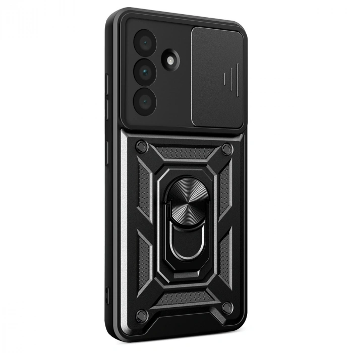 Samsung Galaxy A57 5g Pars Lens Yüzüklü Silikon - Siyah