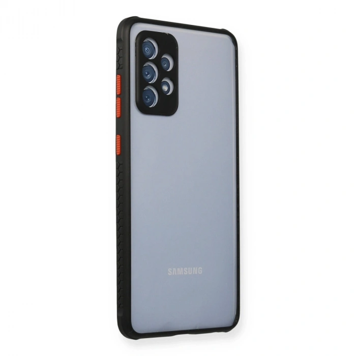 Samsung Galaxy A72 Kılıf Miami Şeffaf Silikon - Siyah