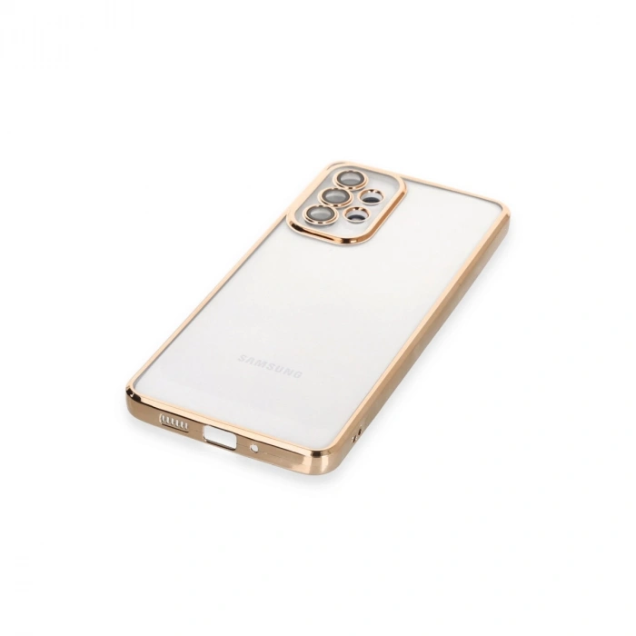 Samsung Galaxy A73 5g Kılıf Razer Lensli Silikon - Gold