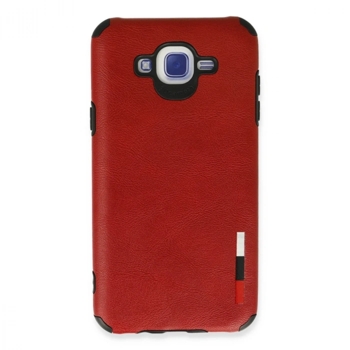 Samsung Galaxy J7 Kılıf Loop Deri Silikon - Kırmızı