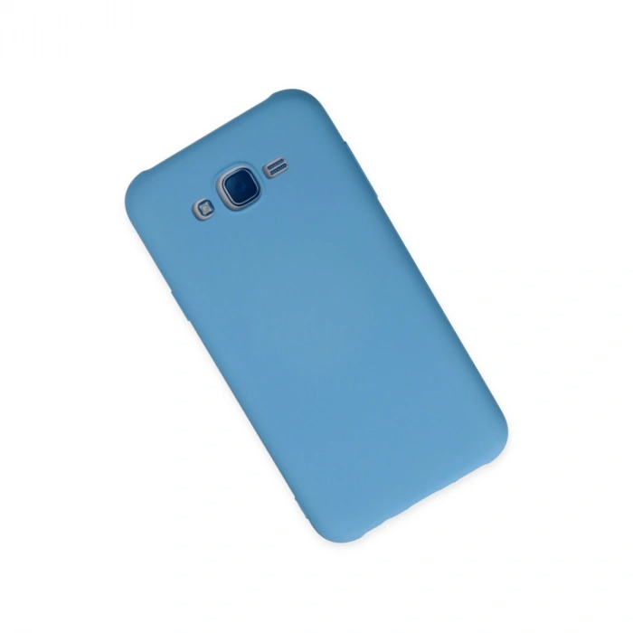 Samsung Galaxy J7 Kılıf Nano İçi Kadife Silikon - Mavi
