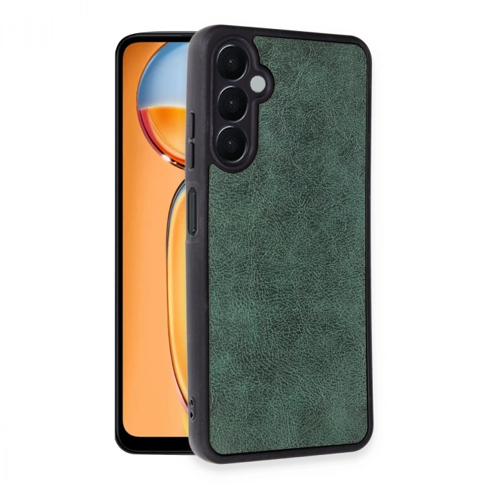 Samsung Galaxy M15 Kılıf Aras Deri Kapak - Koyu Yeşil