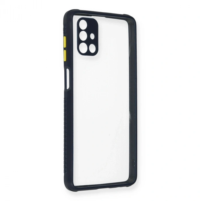Samsung Galaxy M51 Kılıf Miami Şeffaf Silikon - Lacivert