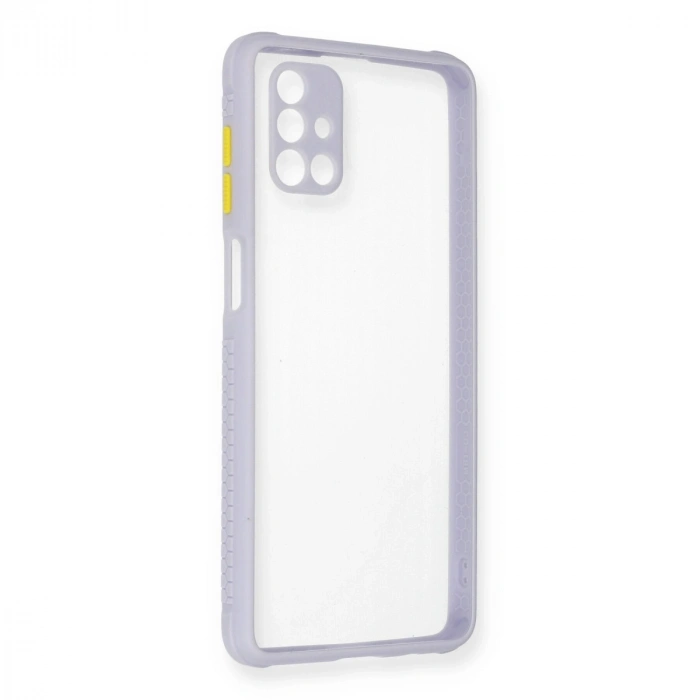 Samsung Galaxy M51 Kılıf Miami Şeffaf Silikon - Lila