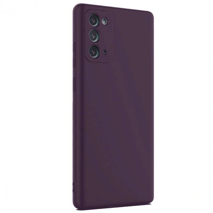 Samsung Galaxy Note 20 Kılıf First Silikon - Mürdüm