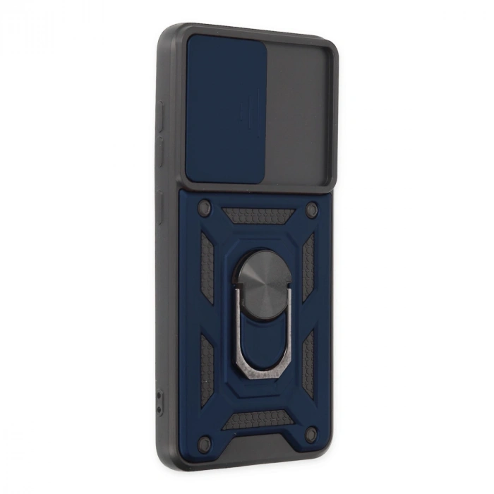 Samsung Galaxy S21 Fe Kılıf Pars Lens Yüzüklü Silikon - Lacivert