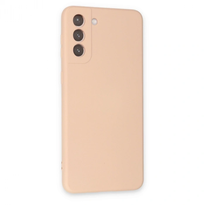Samsung Galaxy S21 Plus Kılıf Nano İçi Kadife Silikon - Pudra