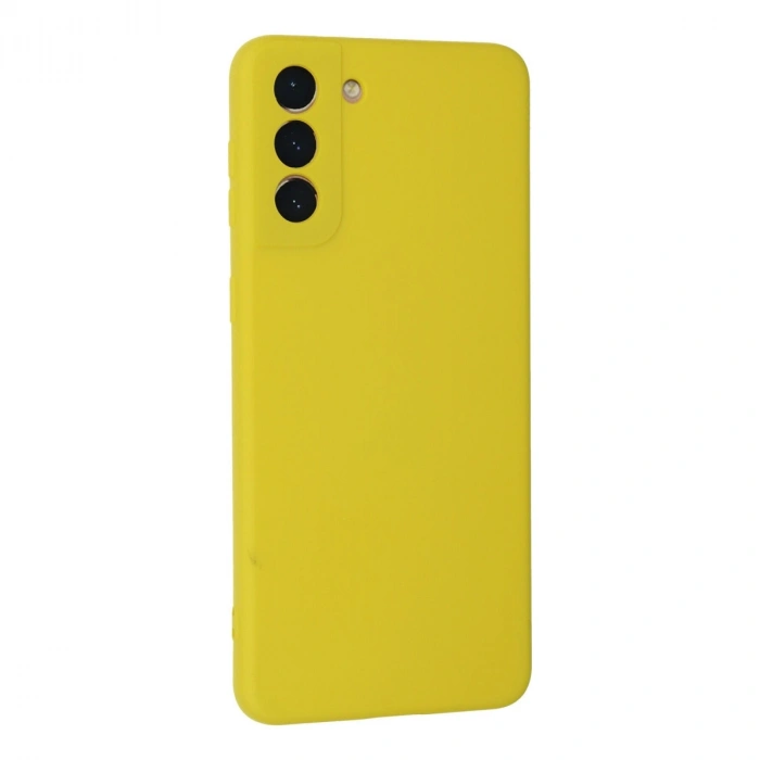 Samsung Galaxy S21 Plus Kılıf Nano İçi Kadife Silikon - Sarı