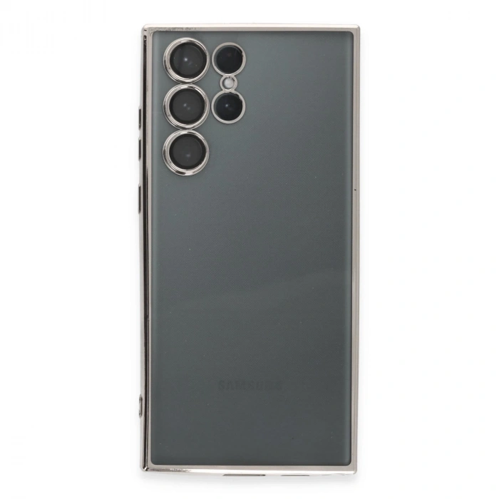 Samsung Galaxy S22 Ultra Kılıf Razer Lensli Silikon - Gümüş