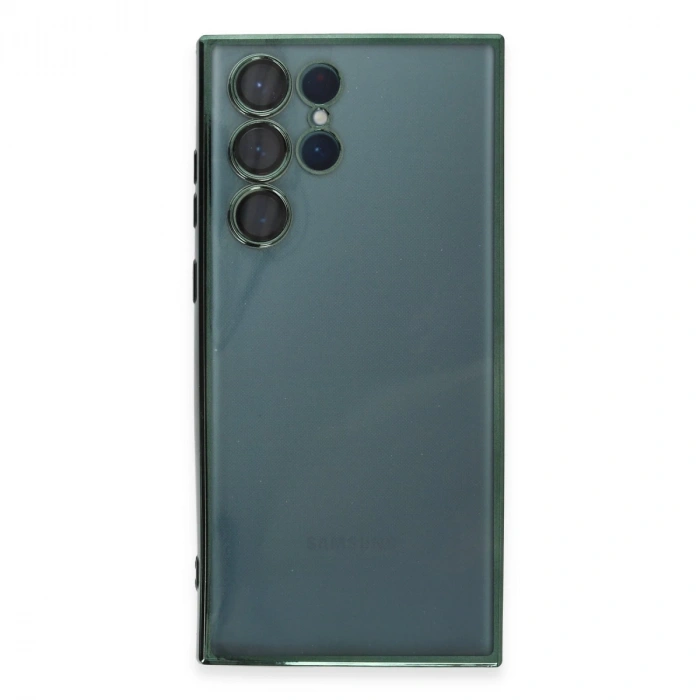 Samsung Galaxy S22 Ultra Kılıf Razer Lensli Silikon - Yeşil