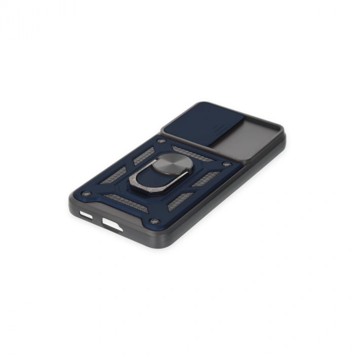 Samsung Galaxy S23 Fe Kılıf Pars Lens Yüzüklü Silikon - Lacivert