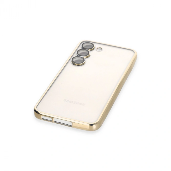 Samsung Galaxy S23 Kılıf Razer Lensli Silikon - Gold