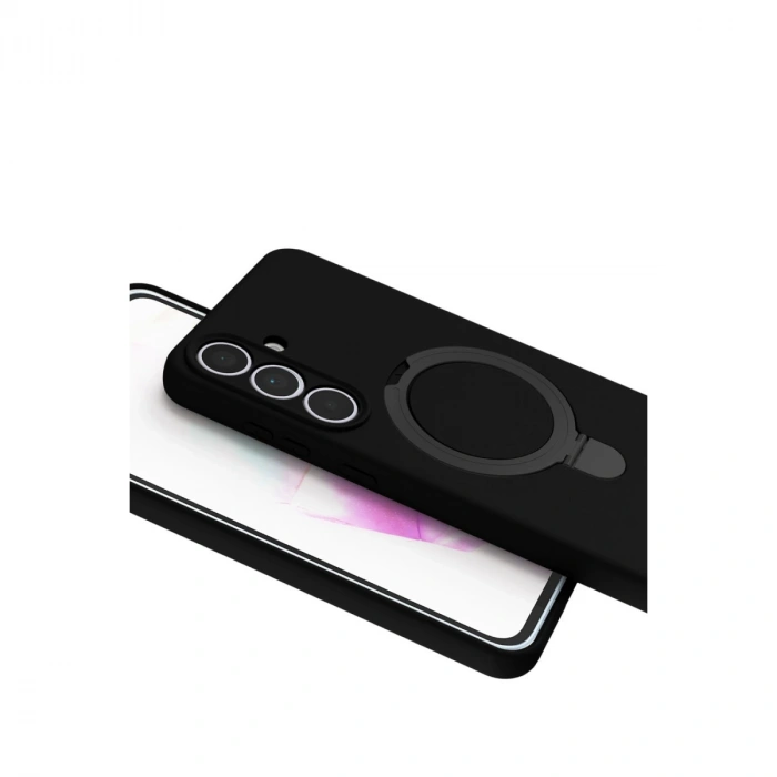 Samsung Galaxy S24 Fe Regal Magsafe Standlı Kapak - Siyah