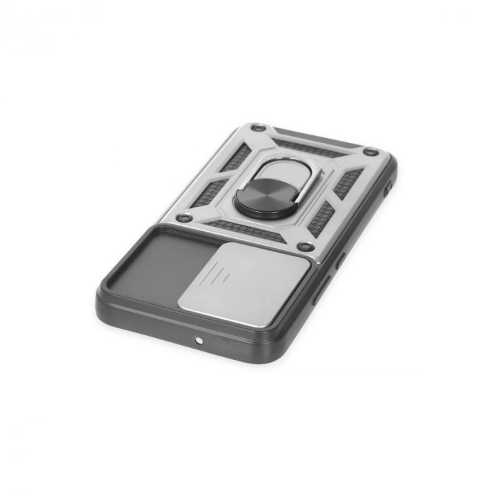 Samsung Galaxy S24 Kılıf Pars Lens Yüzüklü Silikon - Gümüş