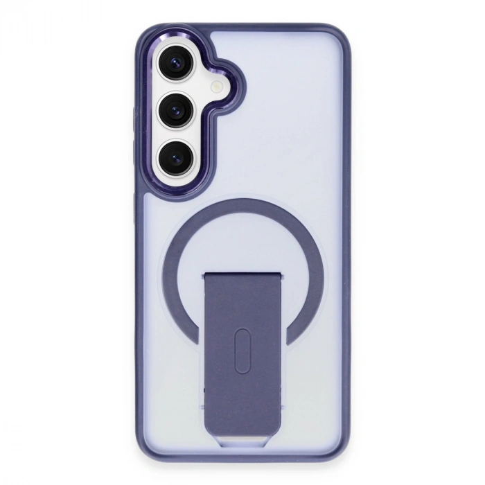 Samsung Galaxy S24 Tork Magsafe Standlı Kapak - Lacivert