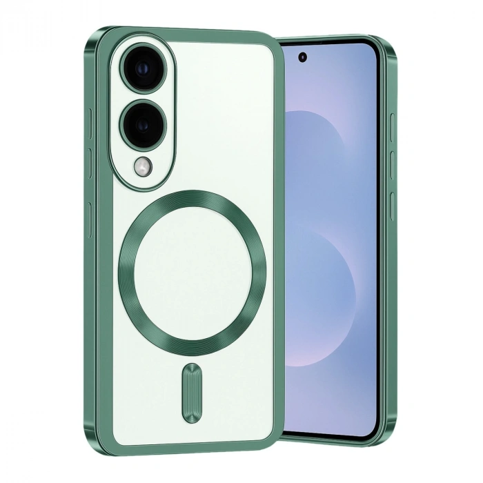 Samsung Galaxy S25 Edge Kross Magneticsafe Kapak - Koyu Yeşil