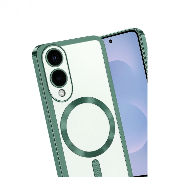 Samsung Galaxy S25 Edge Kross Magneticsafe Kapak - Koyu Yeşil