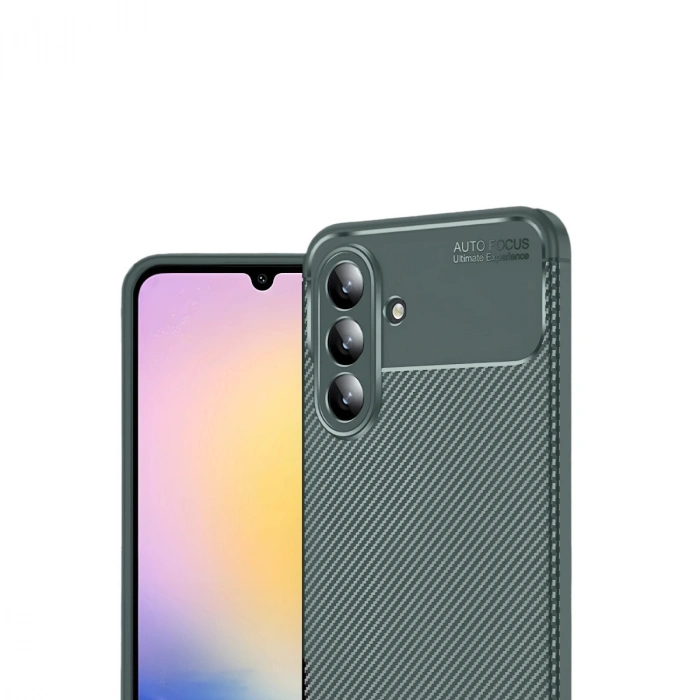 Samsung Galaxy S25 Fe Auto Focus Karbon Kapak - Koyu Yeşil