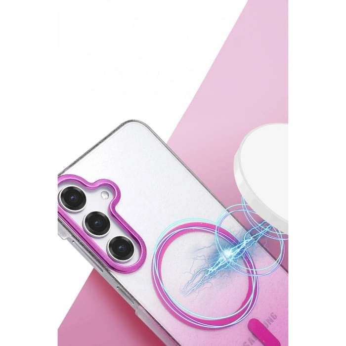 Samsung Galaxy S25 Glossy Magsafe Kapak - Pembe