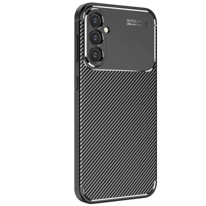Samsung Galaxy S25 Kılıf Auto Focus Karbon Kapak - Siyah