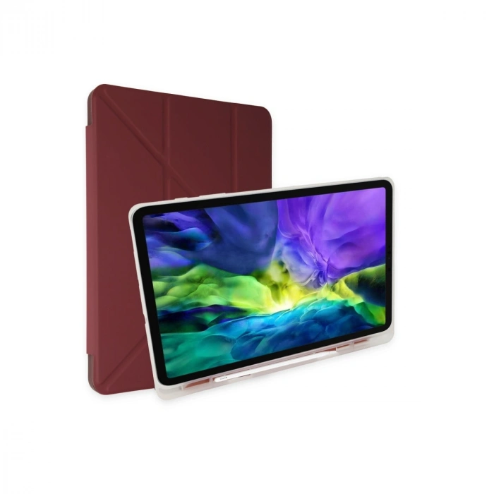Samsung Galaxy X200 Tab A8 10.5 Kılıf Kalemlikli Mars Tablet Kılıfı - Mürdüm