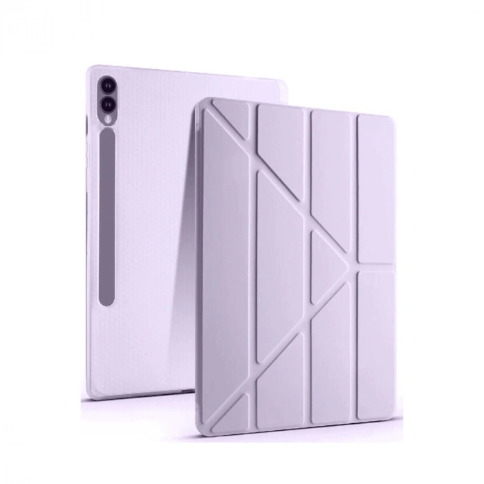 Samsung Galaxy X610 Tab S9 Fe Plus 12.4 Kılıf Kalemlikli Mars Tablet Kılıfı - Lila