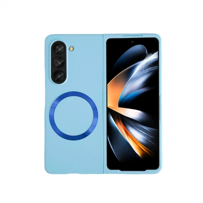 Samsung Galaxy Z Fold 5 Kılıf Mata Fold Kapak - Sierra Blue
