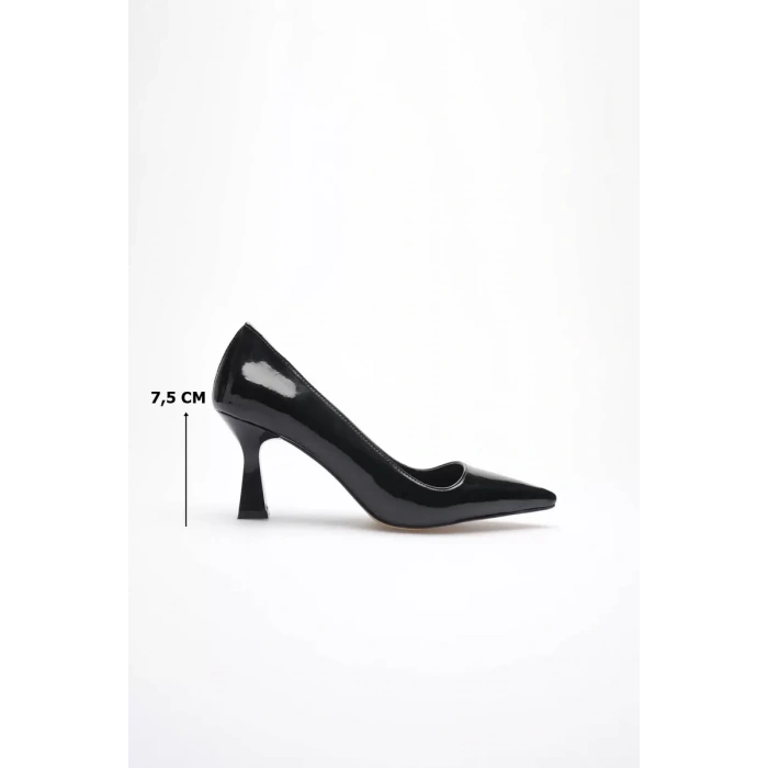Siyah Rugan Topuklu Kadın Stiletto TR20MS02E
