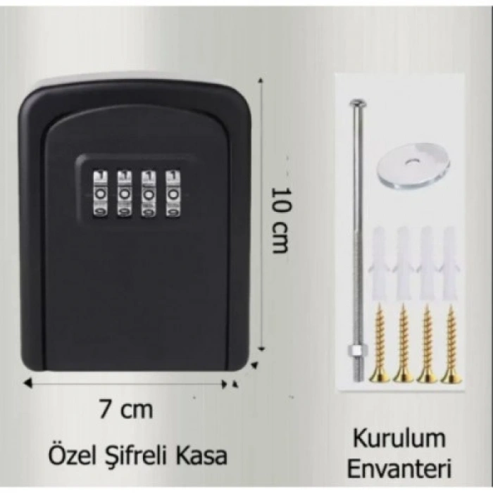 Siyah Şifreli Anahtar ve Eşya Saklama Güvenlik Kasası