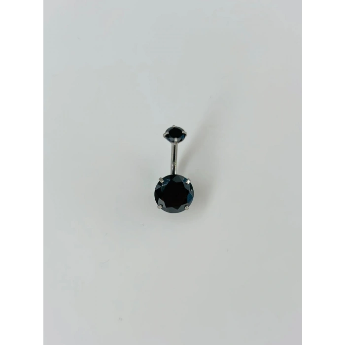 Siyah Taşlı Göbek Piercing