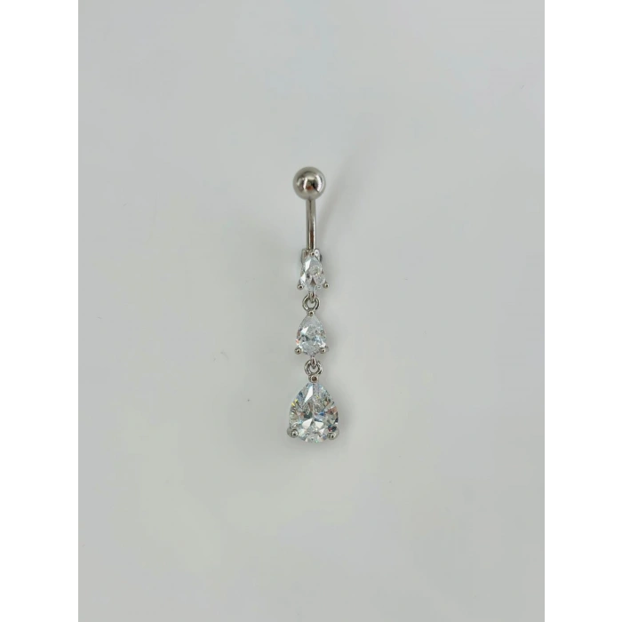 Su Damlası Detaylı Sallantılı Göbek Piercing