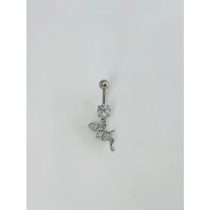 Su Perisi Detaylı Göbek Piercing