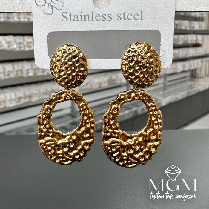 Taşsız Gold Kaplama Küpe