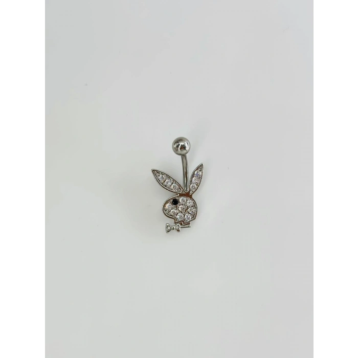 Tavşan Detaylı Göbek Piercing
