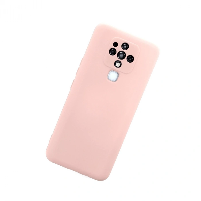 Tecno Camon 16 Kılıf Nano İçi Kadife Silikon - Pudra