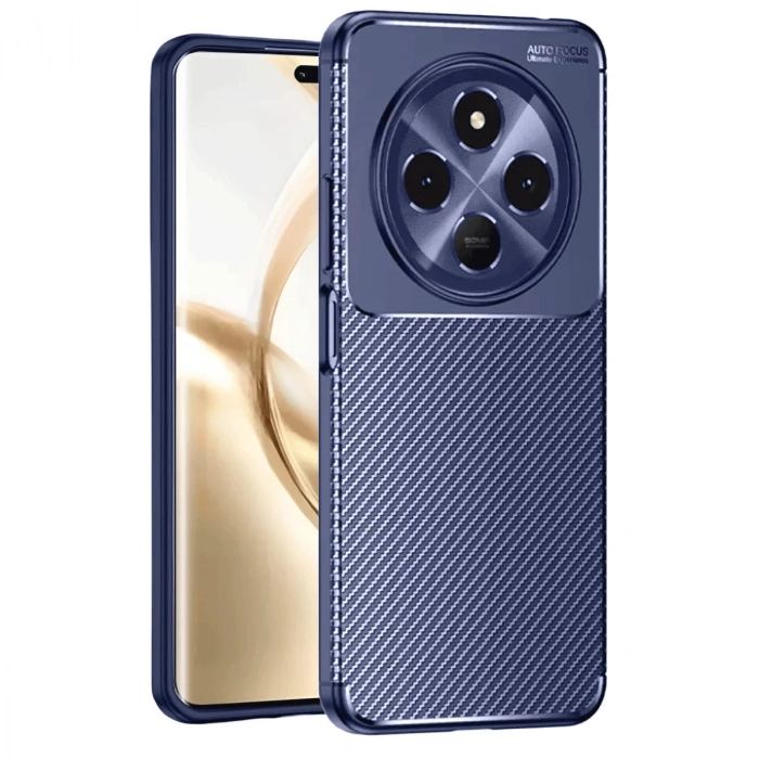 Tecno Spark 30c Kılıf Auto Focus Karbon Kapak - Lacivert