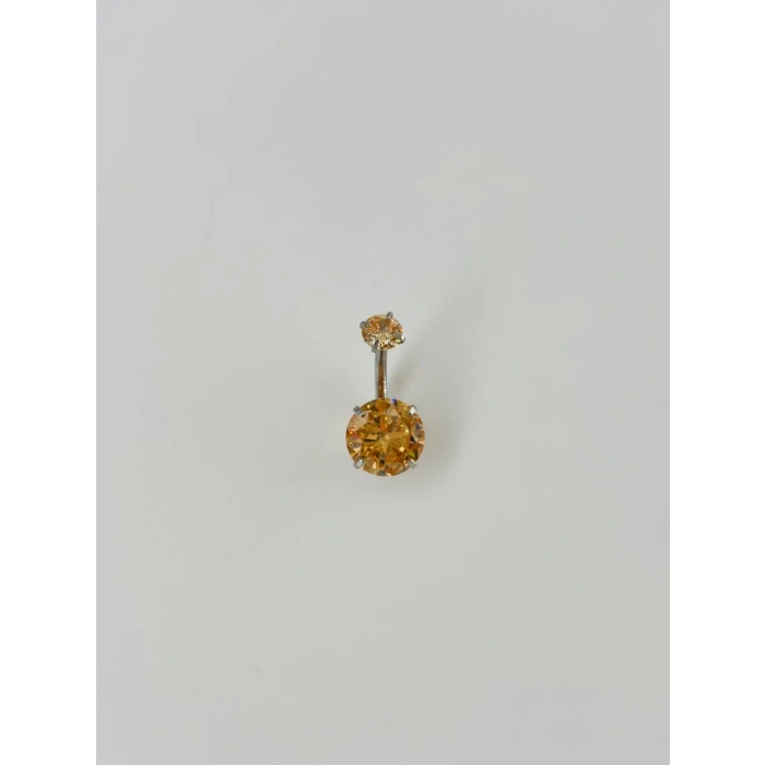 Turuncu Taşlı Göbek Piercing