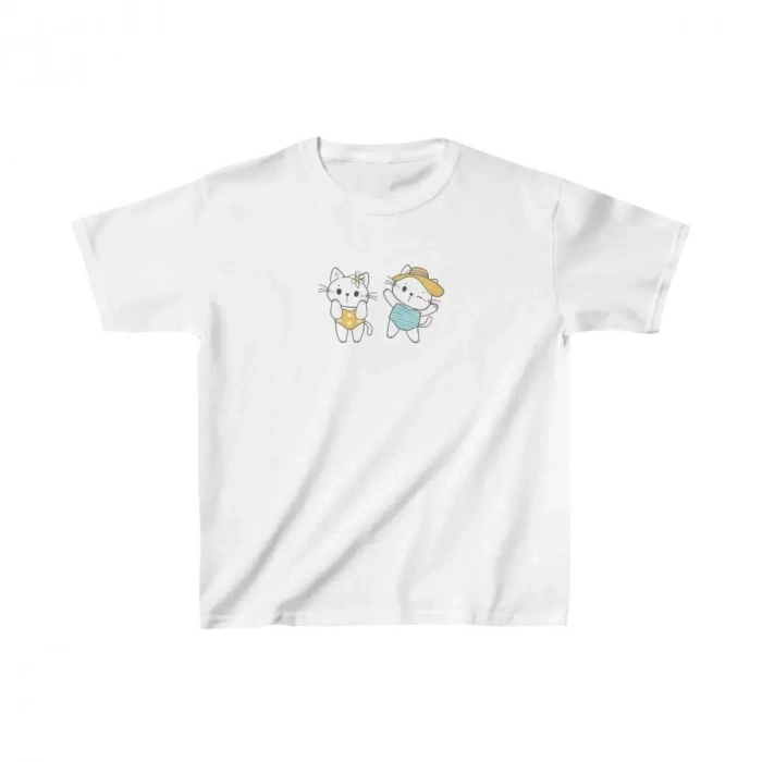 Unisex Çocuk Baskılı T-Shirt - Beyaz